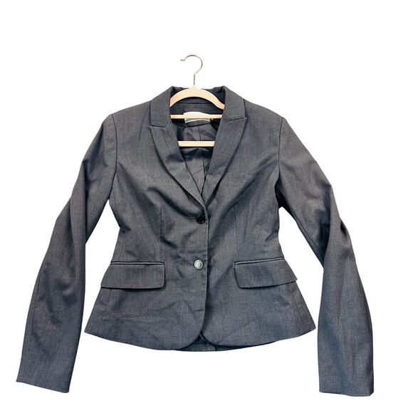 Calvin Klein Blazer Two Button Lux Blazer Dark Charcoal Gray 2 Lined Officerwear - Picture 2 of 9
